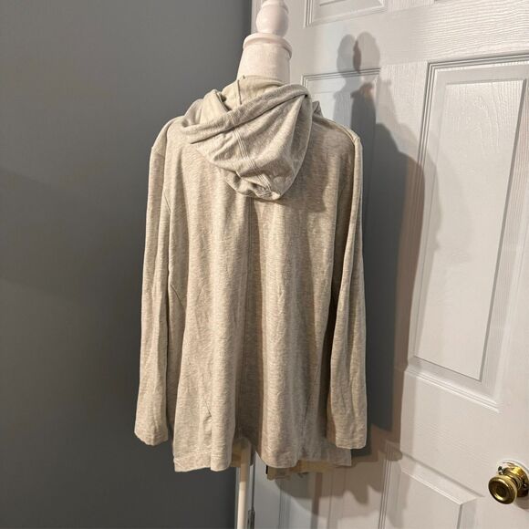 Athleta Open Overlap Front Hooded Cardigan Women Medium Soft Cozy Layer Casual - Picture 3 of 12